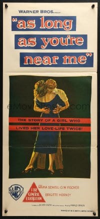 4c339 AS LONG AS YOU'RE NEAR ME Aust daybill 1956 Maria Schell strangely lived her love-life twice!