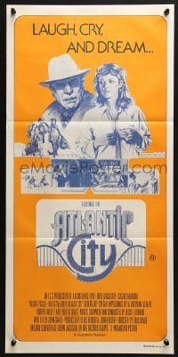 4c340 ATLANTIC CITY Aust daybill 1981 Burt Lancaster, cool art of New Jersey gambling town!