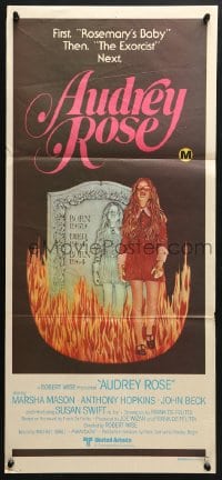 4c341 AUDREY ROSE Aust daybill 1977 Susan Swift, Anthony Hopkins, haunting vision of reincarnation!