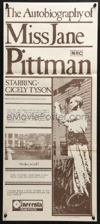 4c342 AUTOBIOGRAPHY OF MISS JANE PITTMAN Aust daybill 1974 Cicely Tyson, civil rights!