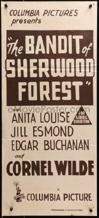 4c348 BANDIT OF SHERWOOD FOREST 2nd printing Aust daybill 1945 Cornel Wilde, Anita Louise!