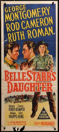 4c361 BELLE STARR'S DAUGHTER Aust daybill 1948 art of Ruth Roman, George Montgomery, Rod Cameron!
