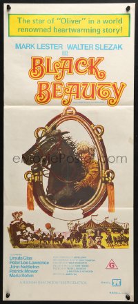4c367 BLACK BEAUTY Aust daybill 1971 artwork of Mark Lester riding most classic horse!
