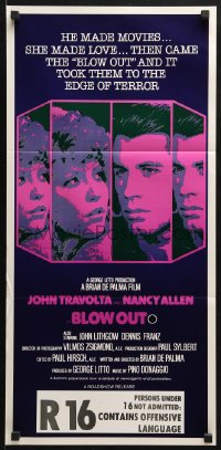 4c374 BLOW OUT Aust daybill 1982 John Travolta, Brian De Palma, the edge of terror!