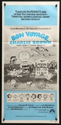4c380 BON VOYAGE CHARLIE BROWN Aust daybill 1981 Peanuts, Charles M. Schulz art, Snoopy!
