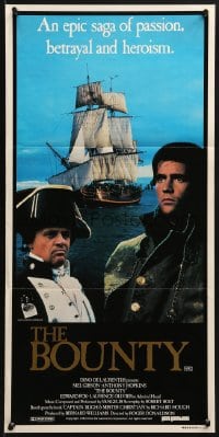 4c383 BOUNTY Aust daybill 1984 Mel Gibson, Anthony Hopkins, Laurence Olivier, Mutiny on the Bounty!
