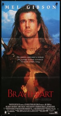 4c386 BRAVEHEART Aust daybill 1995 cool image of Mel Gibson as William Wallace!