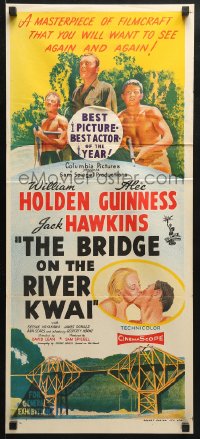 4c392 BRIDGE ON THE RIVER KWAI Aust daybill 1958 William Holden, David Lean classic, pre-awards!