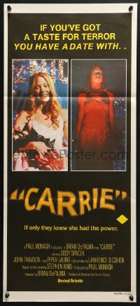 4c413 CARRIE Aust daybill 1977 Stephen King, different image of Sissy Spacek after the prom!
