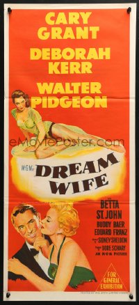 4c483 DREAM WIFE Aust daybill 1953 great image of Cary Grant & Deborah Kerr, sexy Betta St. John!
