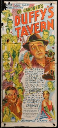 4c486 DUFFY'S TAVERN Aust daybill 1945 Richardson Studio art of Paramount's biggest stars, Crosby!