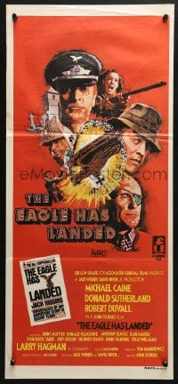 4c489 EAGLE HAS LANDED Aust daybill 1977 different art of Michael Caine, Robert Duvall, Sutherland!