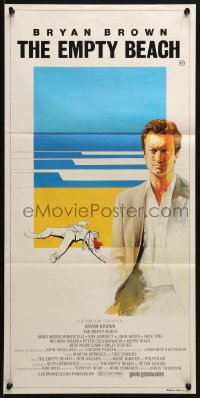 4c499 EMPTY BEACH Aust daybill 1985 Aussie Film noir, completely different art of Bryan Brown!