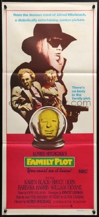 4c512 FAMILY PLOT Aust daybill 1976 from the mind of devious Alfred Hitchcock, Karen Black!