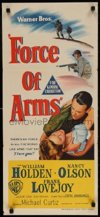 4c534 FORCE OF ARMS Aust daybill 1952 William Holden & Olson met under fire & their love flamed!