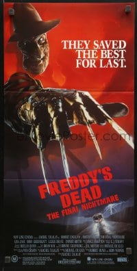 4c539 FREDDY'S DEAD Aust daybill 1991 great close up of Robert Englund as Freddy Krueger!