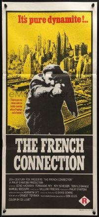 4c542 FRENCH CONNECTION Aust daybill 1971 Gene Hackman, directed by William Friedkin, different!
