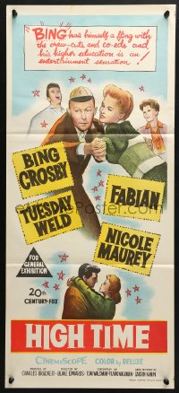 4c603 HIGH TIME Aust daybill 1960 Blake Edwards directed, Bing Crosby, Fabian, young Tuesday Weld!