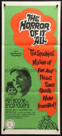 4c611 HORROR OF IT ALL Aust daybill 1964 Pat Boone, just sit back and howl at the chill of it all!