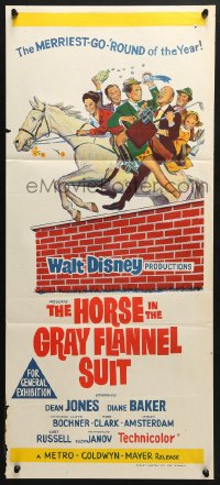 4c613 HORSE IN THE GRAY FLANNEL SUIT Aust daybill 1970 Walt Disney, Dean Jones, wacky artwork of cast!
