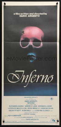 4c636 INFERNO Aust daybill 1980 Dario Argento horror, cool skull & bleeding mouth artwork!