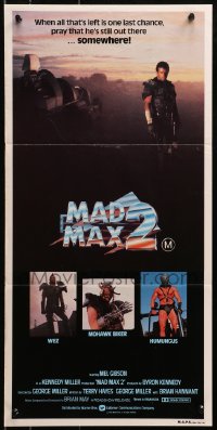 4c696 MAD MAX 2: THE ROAD WARRIOR Aust daybill 1981 George Miller, Mel Gibson returns as Mad Max!