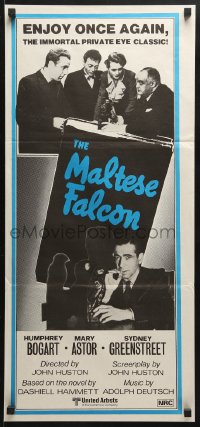 4c704 MALTESE FALCON Aust daybill R1980s Humphrey Bogart, Peter Lorre, directed by John Huston!