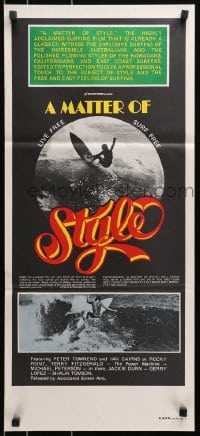 4c715 MATTER OF STYLE Aust daybill 1970s images of incredible Australian surfers, cool color design