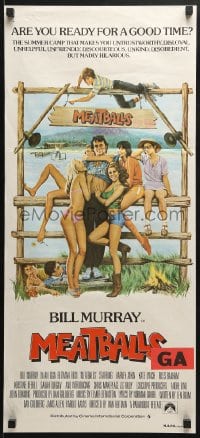 4c718 MEATBALLS Aust daybill 1979 Ivan Reitman, Morgan Kane art of Bill Murray & sexy summer camp girls!
