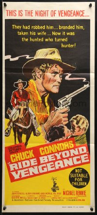 4c826 RIDE BEYOND VENGEANCE Aust daybill 1966 Chuck Connors, the new giant of western adventure!
