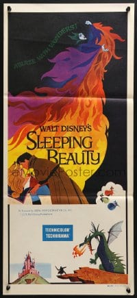4c862 SLEEPING BEAUTY Aust daybill R1970s Walt Disney cartoon classic, used in New Zealand!