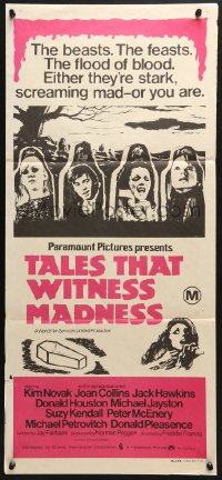4c909 TALES THAT WITNESS MADNESS Aust daybill 1973 Joan Collins, Donald Pleasence, horror!