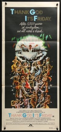 4c917 THANK GOD IT'S FRIDAY Aust daybill 1978 Donna Summer, Jeff Goldblum, Kanarek & Lamk disco art