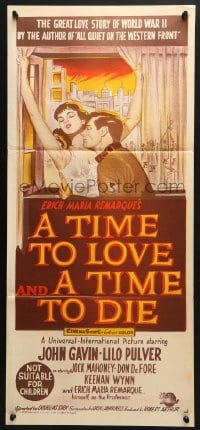 4c931 TIME TO LOVE & A TIME TO DIE Aust daybill 1958 love story of WWII by Erich Maria Remarque!