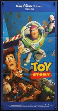 4c939 TOY STORY Aust daybill 1996 Disney & Pixar cartoon, great image of Buzz, Woody & cast!