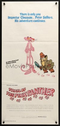 4c941 TRAIL OF THE PINK PANTHER Aust daybill 1982 Peter Sellers, Blake Edwards, cool cartoon art!