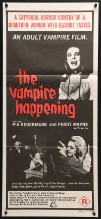 4c959 VAMPIRE HAPPENING Aust daybill 1971 beautiful woman with bizarre taste, adult vampire film!