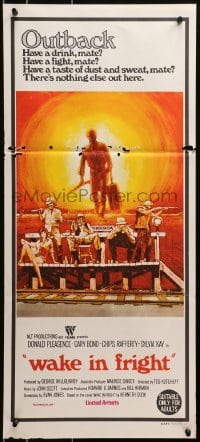 4c965 WAKE IN FRIGHT Aust daybill 1971 Ted Kotcheff Australian Outback creepy cult classic!