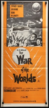 4c968 WAR OF THE WORLDS Aust daybill R1970s H.G. Wells classic produced by George Pal!