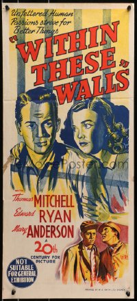 4c993 WITHIN THESE WALLS Aust daybill 1945 art of Thomas Mitchell, Mary Anderson!