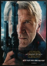 4c203 FORCE AWAKENS 24x33 German video poster 2015 Star Wars: Episode VII, Ford as Han Solo!