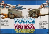 4c157 NIGHT PATROL German 33x47 1985 these weirdos and perverts are wearing badges, cool wacky art!