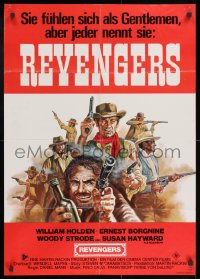 4c233 REVENGERS German 1972 Dill art of cowboys William Holden, Ernest Borgnine & Woody Strode!