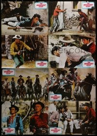 4c268 MAGNIFICENT SEVEN German LC poster R1974 Yul Brynner, Steve McQueen, 7 Samurai cowboy remake!