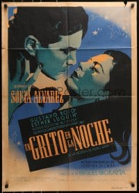 4c046 UN GRITO EN LA NOCHE Mexican poster 1950 art of sexy Gloria de Janeiro by Carlos Vega!