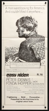 4c491 EASY RIDER New Zealand daybill R1978 Peter Fonda, biker classic directed by Dennis Hopper