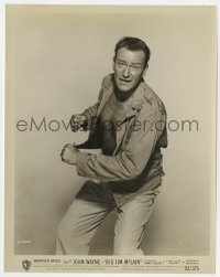 4d175 BIG JIM McLAIN  8x10.25 still 1952 great c/u of John Wayne with open shirt used on some posters!