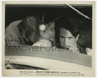 4d196 BONNIE & CLYDE  8x10 still 1967 Faye Dunaway & Warren Beatty shot in getaway car!