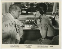 4d234 CHARADE  8x10 still 1963 Cary Grant & Audrey Hepburn discuss her husband's murder!