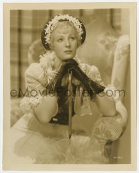 4d292 DIAMOND JIM  8x10 still 1935 close portrait of pretty Binnie Barnes in cool floral dress!